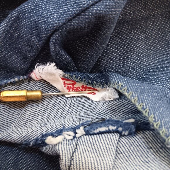 24x25 Vintage 1970's High-Waisted Blue Denim Jeans Pykettes Stretch Hippie - Picture 8 of 9
